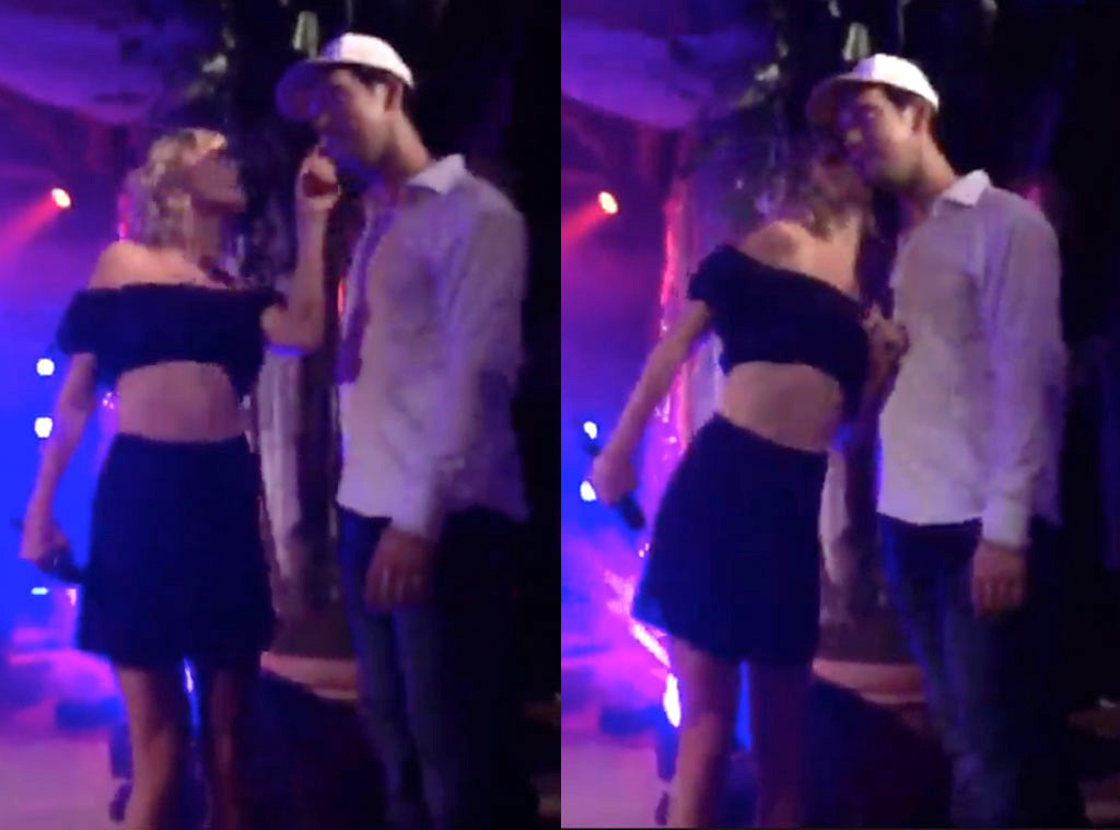 Taylor Swift Kisses And Dances Onstage With Fellow Partygoer After